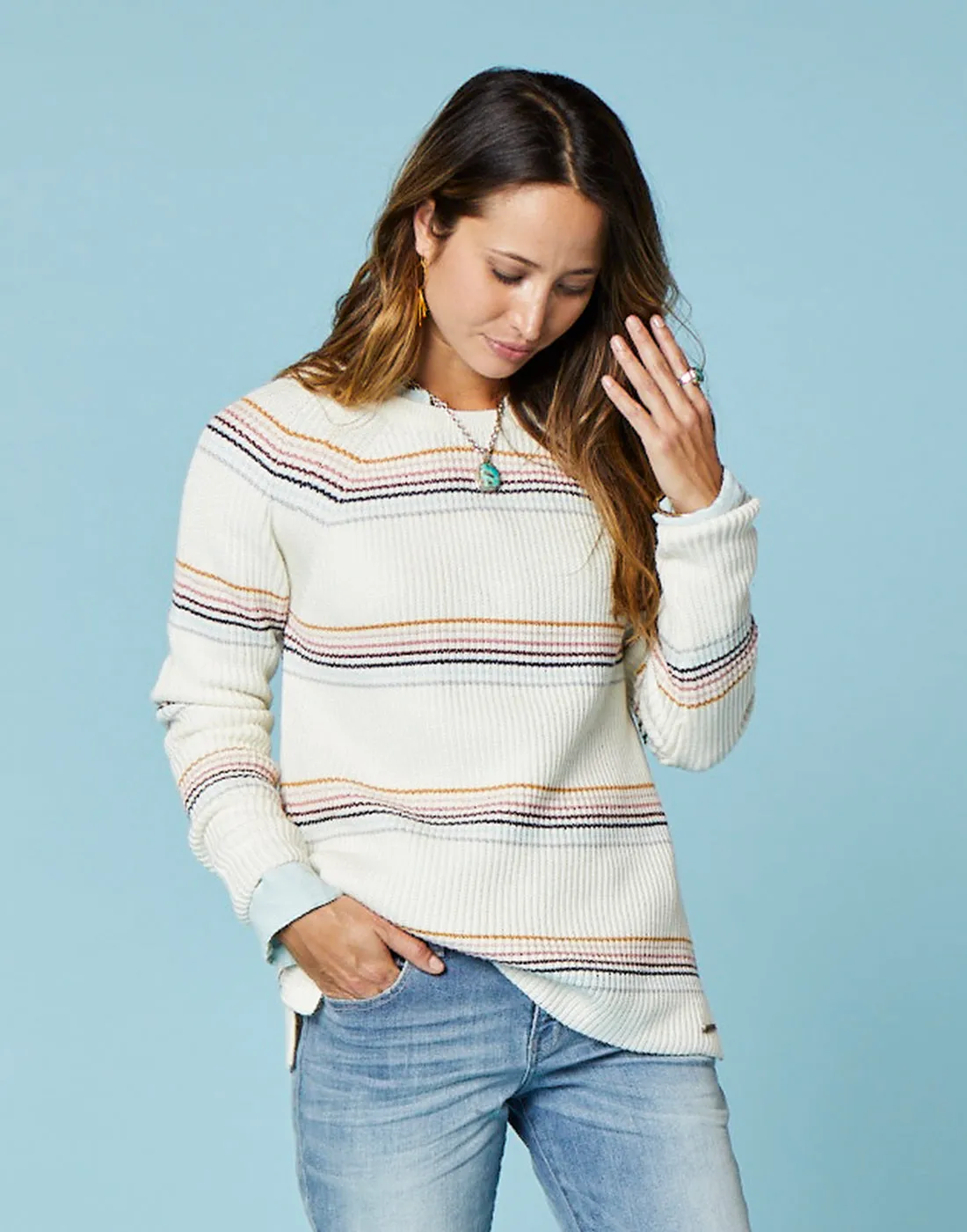 Cabana Sweater : Foam Rainbow Stripe