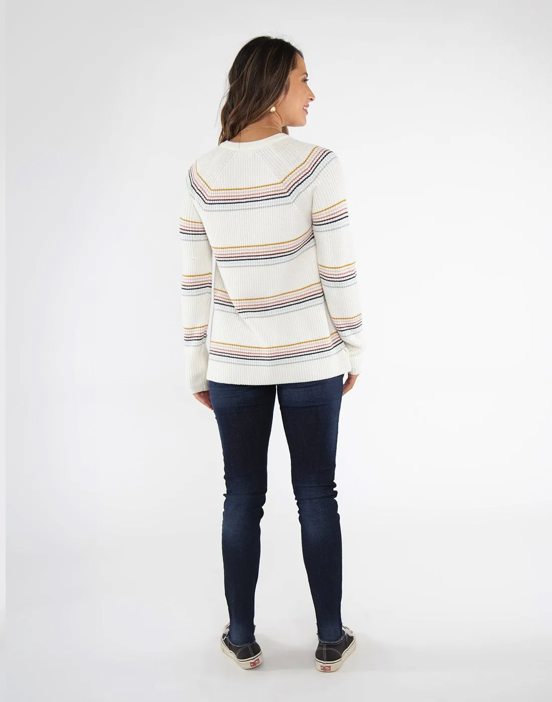 Cabana Sweater : Foam Rainbow Stripe