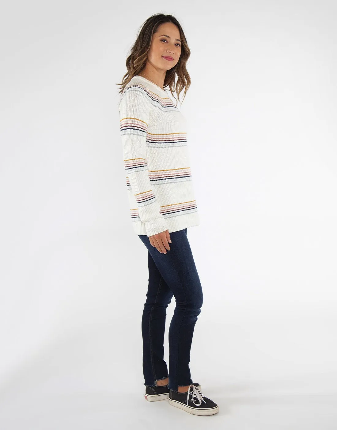 Cabana Sweater : Foam Rainbow Stripe