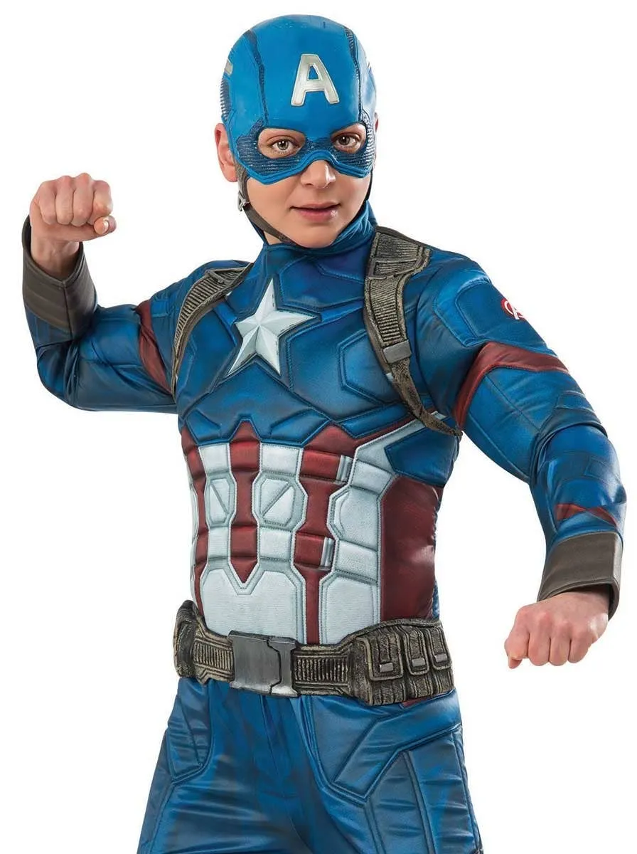 Captain America Deluxe Muscle Chest Boys Costume