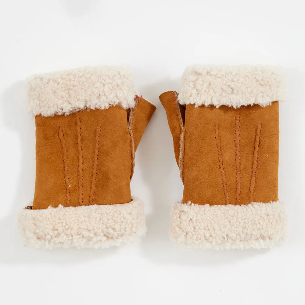 Chestnut Sheepskin Wrist Warmers