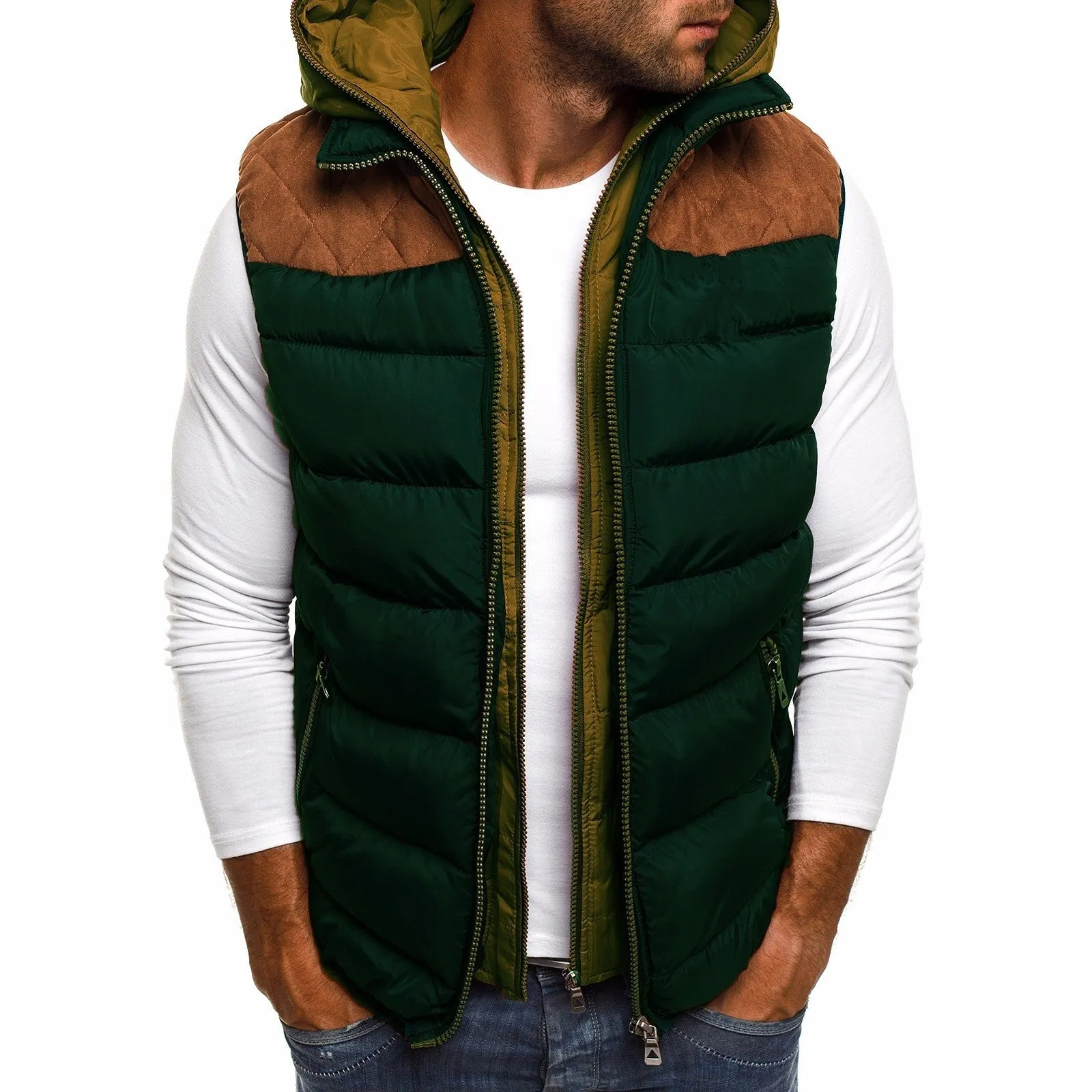 Cotton-Padded Jacket Vest