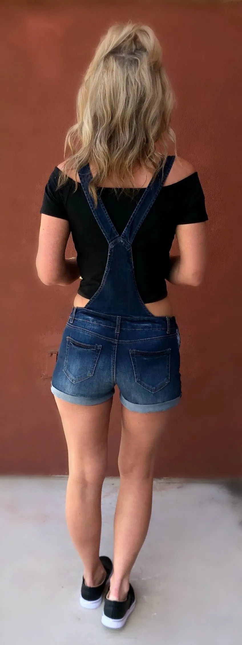 Distressed Denim Overalls