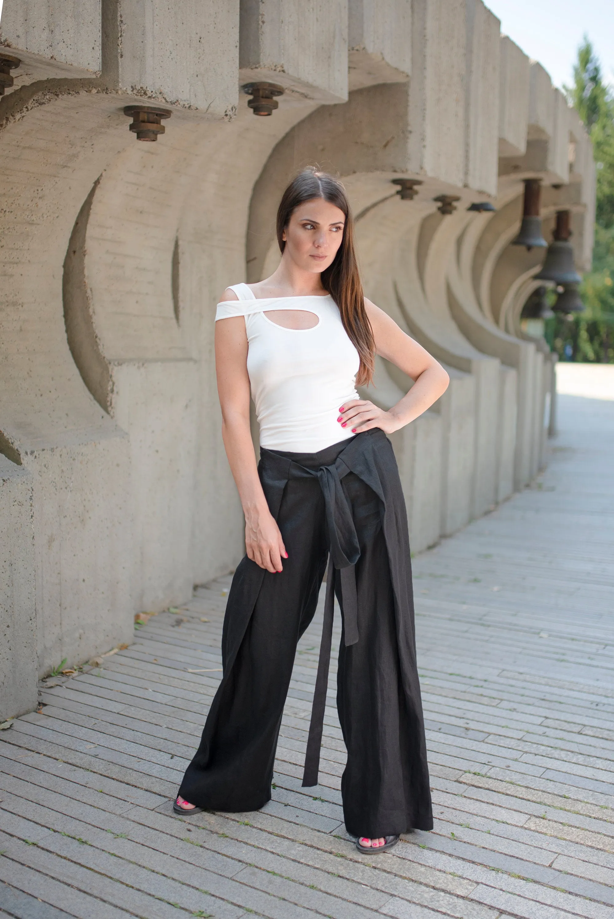 Draped Linen Vest