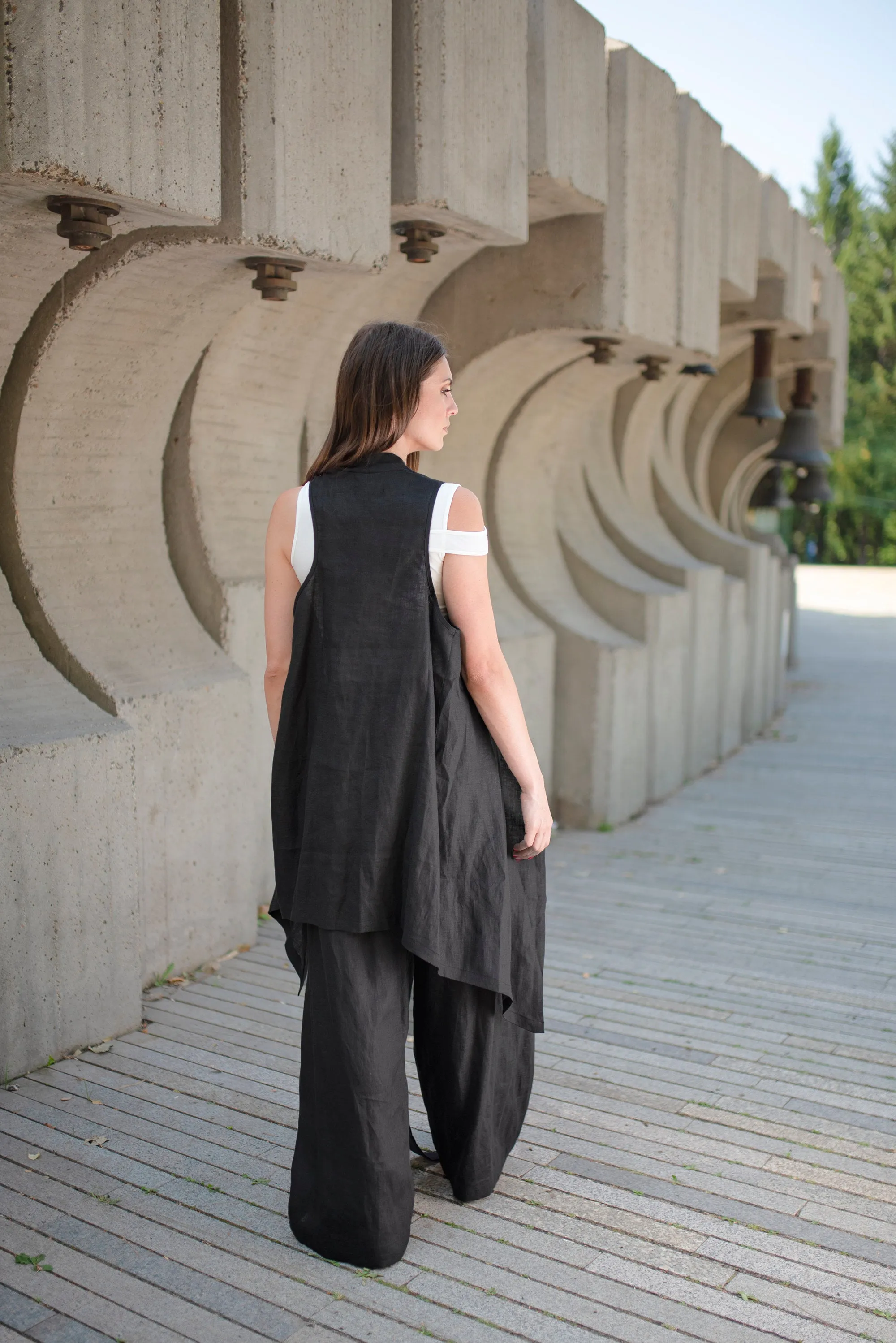 Draped Linen Vest