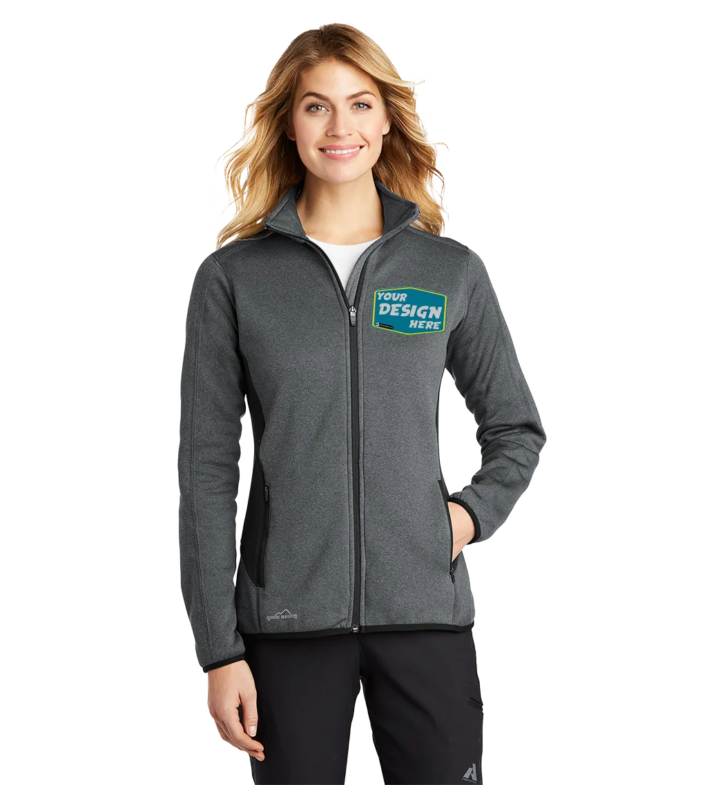 EDDIE BAUER Custom Ladies Full-Zip Heather Stretch Fleece Jacket.