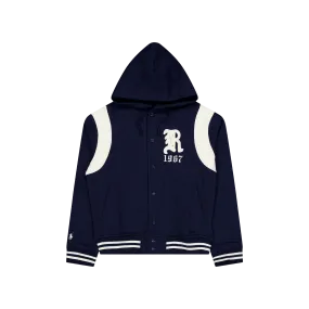 Fleece Hooded Baseball Jacket Cruise Navy/Clubhouse Cream