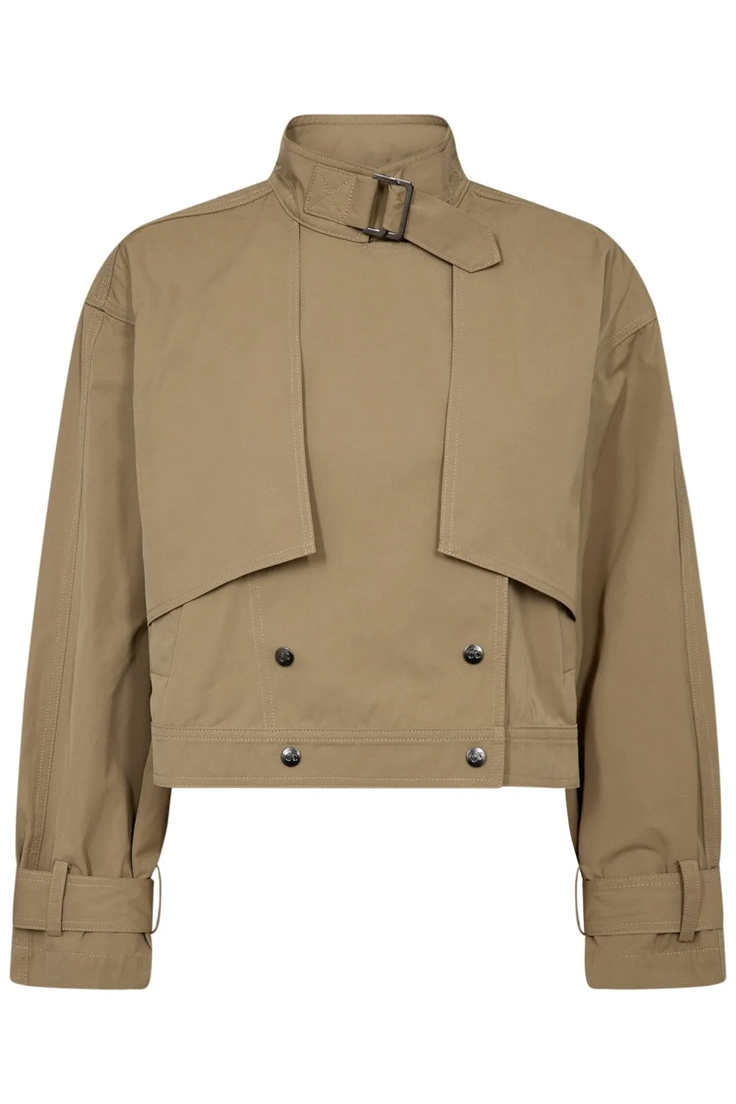 Forudbestilling - Co´couture - Franciscc Crop Cape Jacket 30272 - 16 Khaki