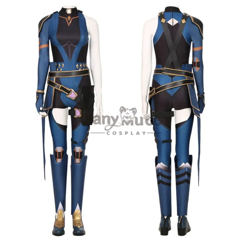 Game Valorant Duelist Reyna Leina Cosplay Costume Roleplaying Clothes Suit with Pants and Earrings