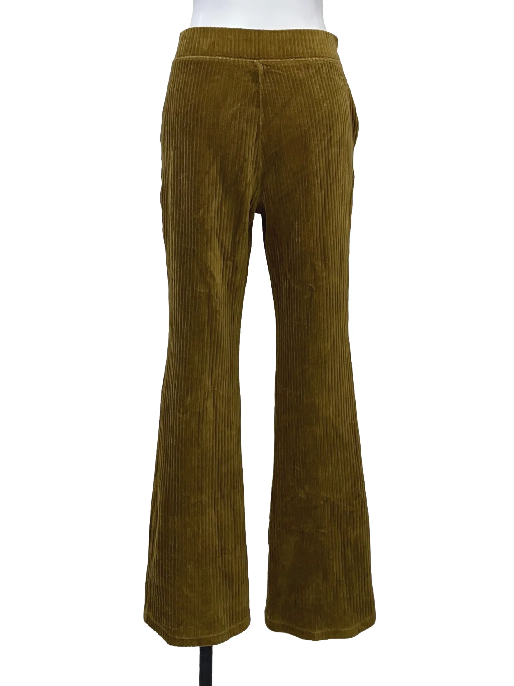 Gold Corduroy Velvet Flare Pants