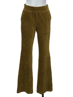 Gold Corduroy Velvet Flare Pants