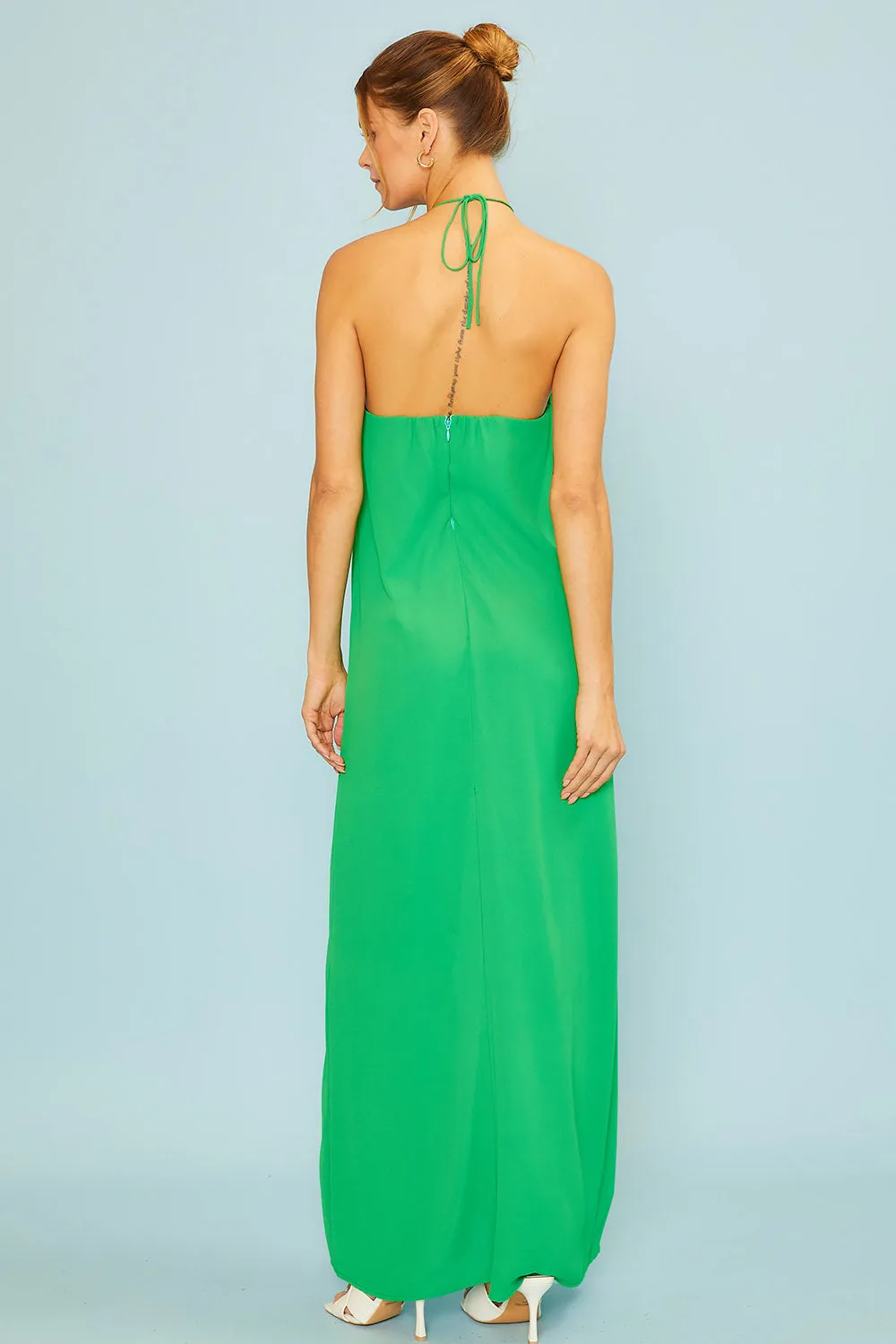 Halter Neck Jumpsuit w/ Draping Overlay