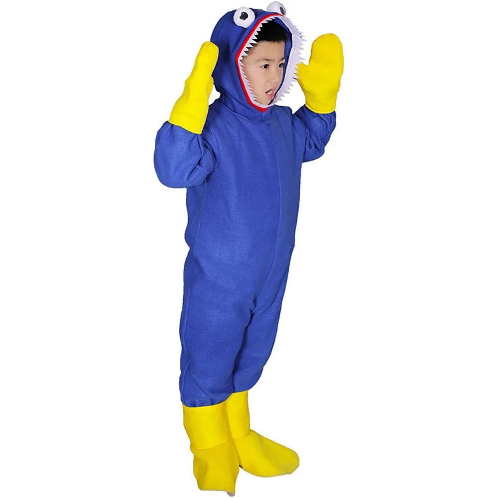 Huggy-Wuggy Cosplay Costume Poppy-Playtime Jumpsuit Onesie Halloween Outfit for Kids Boys Girls