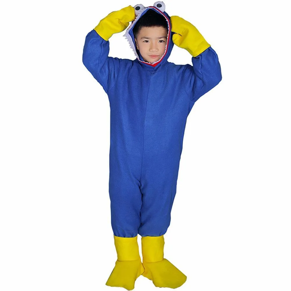 Huggy-Wuggy Cosplay Costume Poppy-Playtime Jumpsuit Onesie Halloween Outfit for Kids Boys Girls