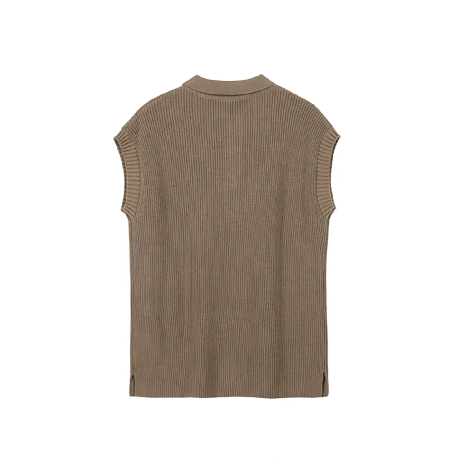 KNITTED COLLAR VEST