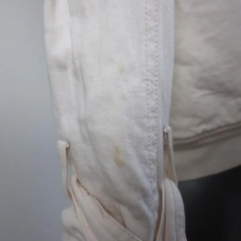 Marc by Marc Jacobs Shearling Lined Hoodie Jacket Cream Cotton Size Medium