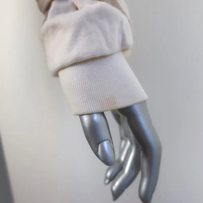Marc by Marc Jacobs Shearling Lined Hoodie Jacket Cream Cotton Size Medium