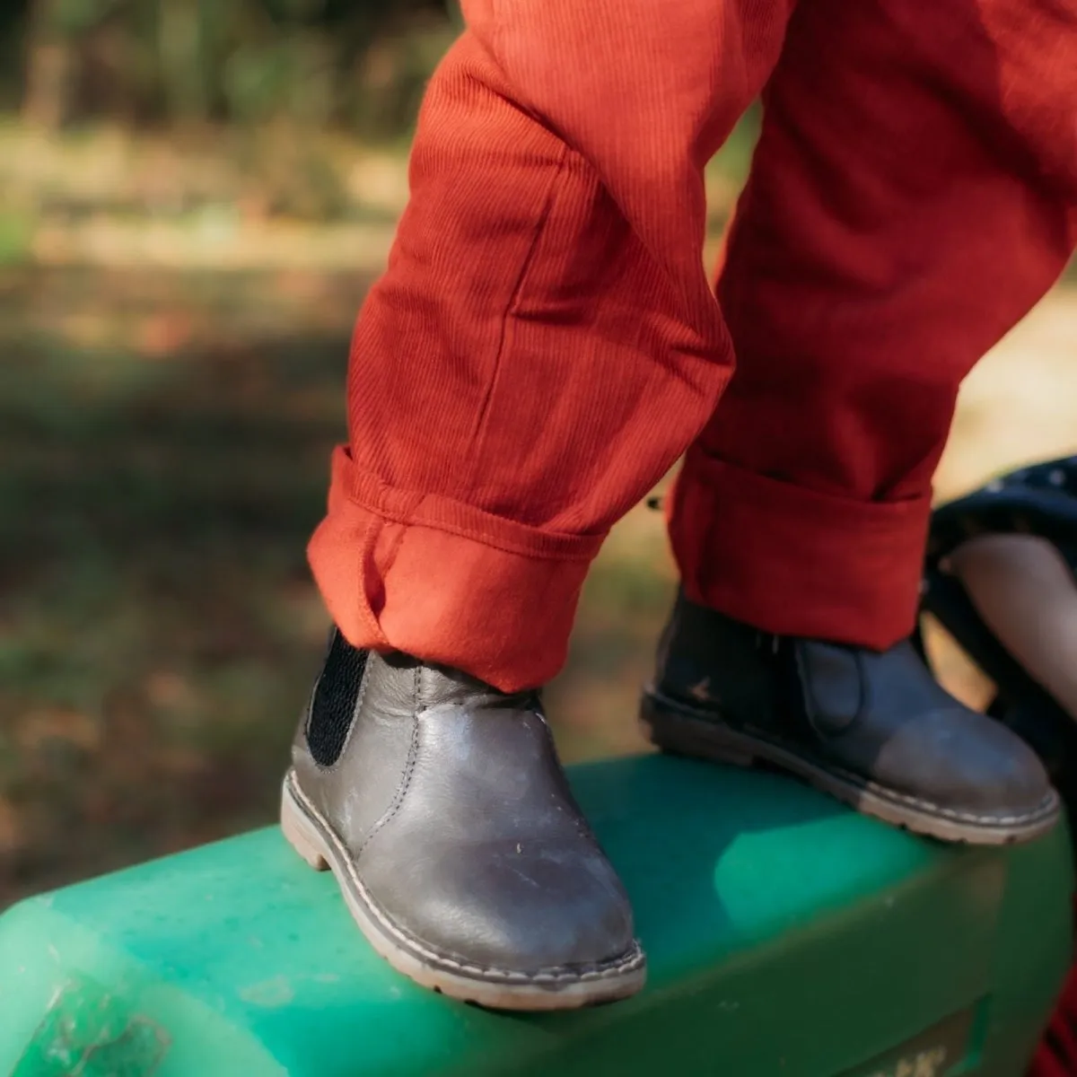 Merry Red Organic Corduroy Overalls
