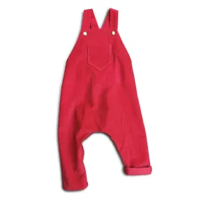 Merry Red Organic Corduroy Overalls