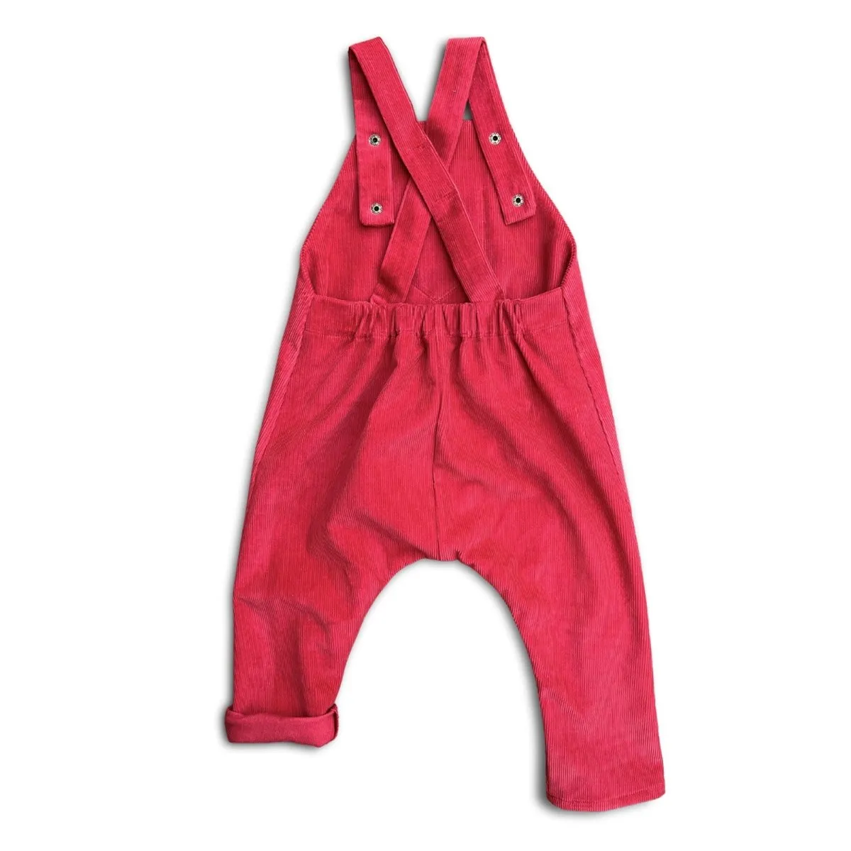 Merry Red Organic Corduroy Overalls