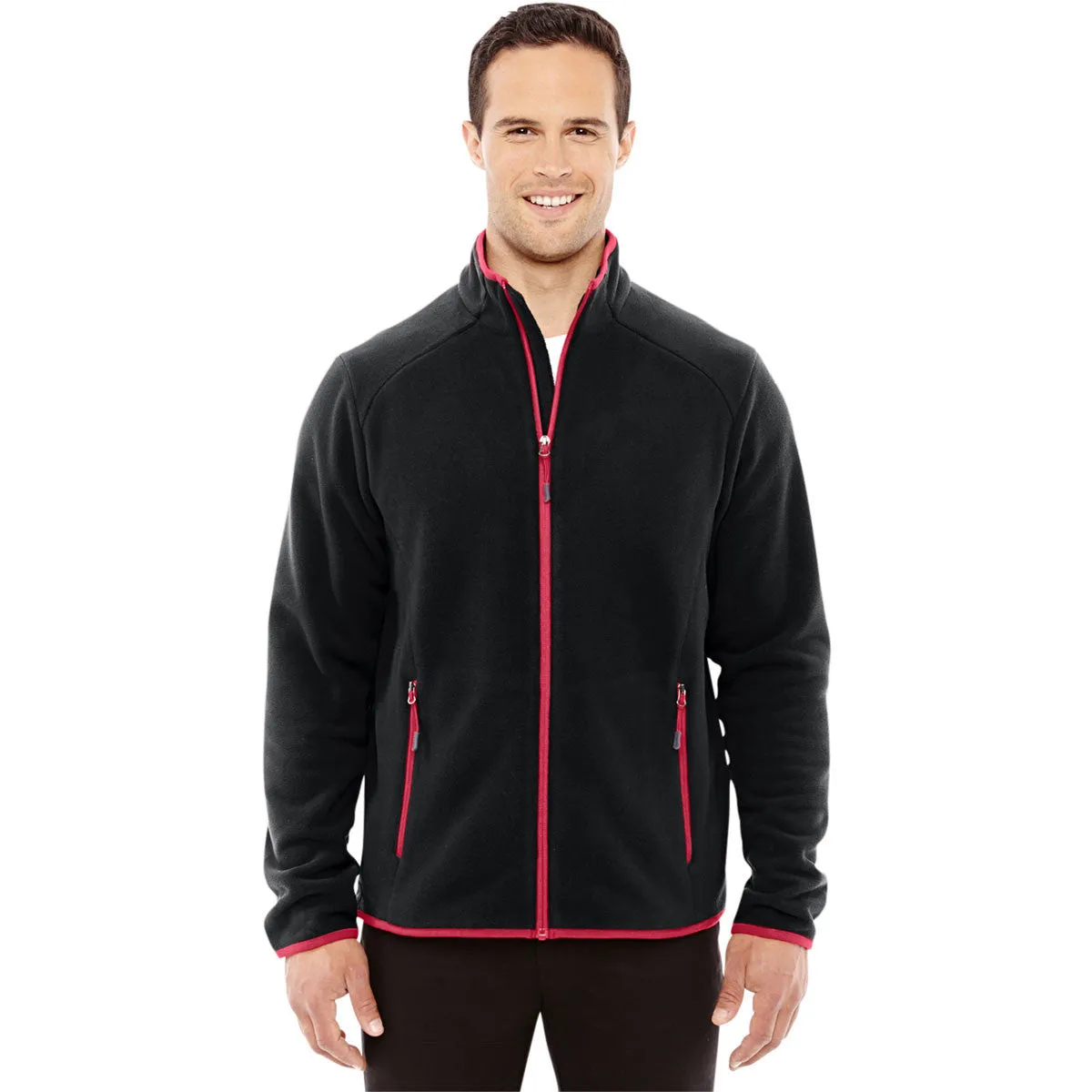 North End Men's Black/Olympic Red Polartec Fleece Jacket