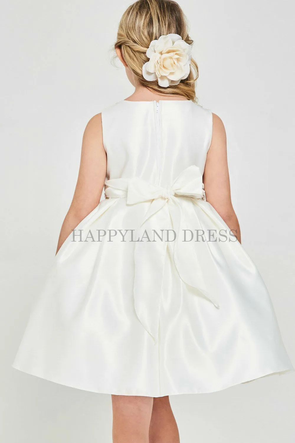 Satin V-Neck Dress with D836