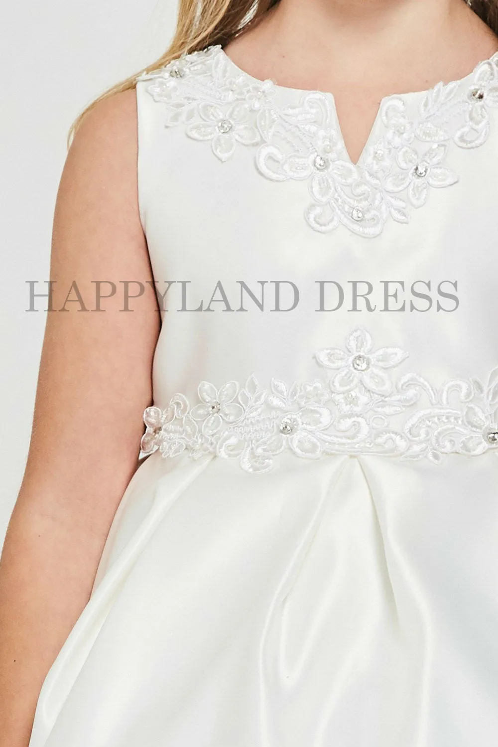 Satin V-Neck Dress with D836
