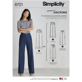 Simplicity Pattern 8701 Women's Trousers with Options for Design Hacking