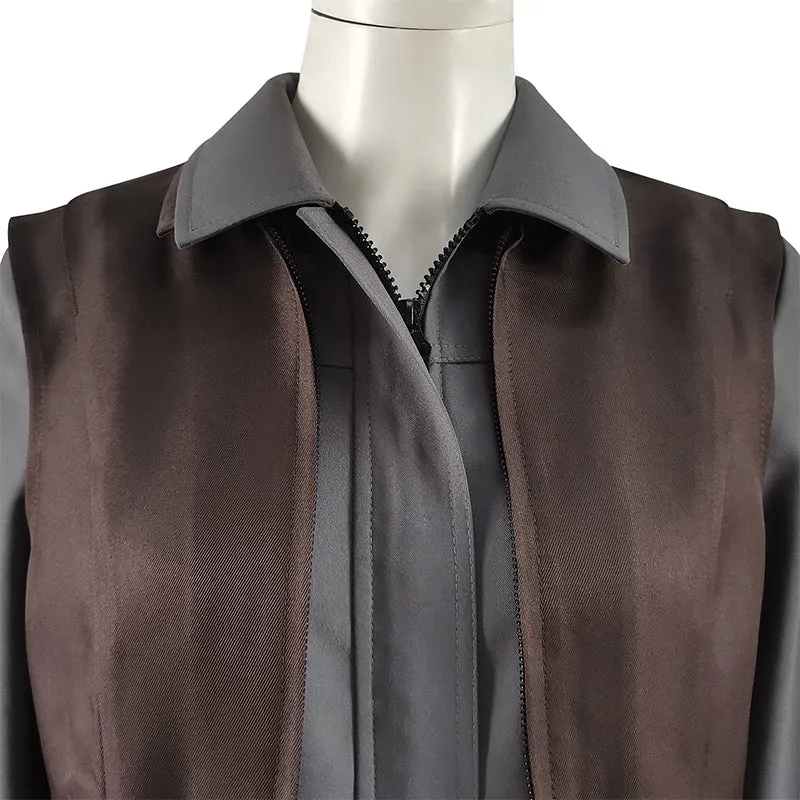Star Wars Princess Leia Cosplay Costume Brown Vest Uniform Halloween Carnival Suit