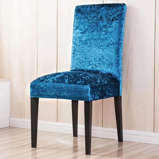 Super Soft And Delicate Velvet Chair Cover For Kitchen/Wedding Elastic Chair Covers Spandex Dining Room Office Chair Slipcover