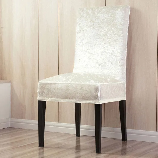 Super Soft And Delicate Velvet Chair Cover For Kitchen/Wedding Elastic Chair Covers Spandex Dining Room Office Chair Slipcover