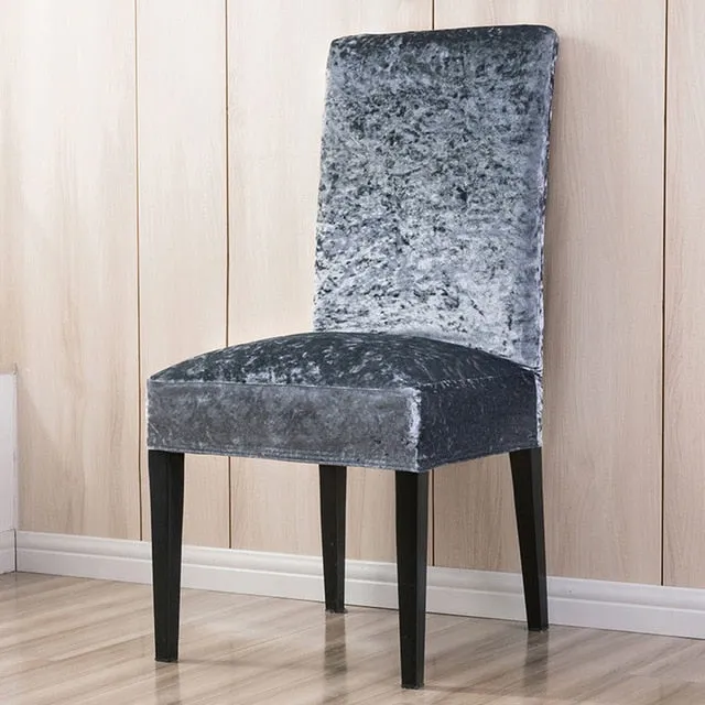 Super Soft And Delicate Velvet Chair Cover For Kitchen/Wedding Elastic Chair Covers Spandex Dining Room Office Chair Slipcover