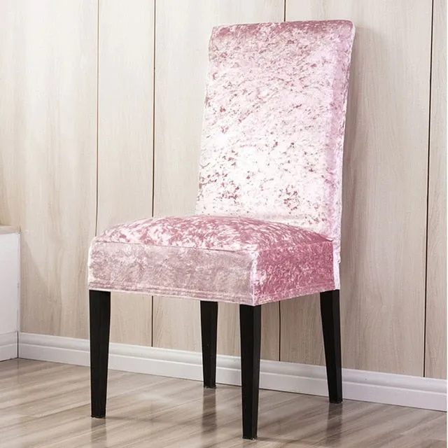 Super Soft And Delicate Velvet Chair Cover For Kitchen/Wedding Elastic Chair Covers Spandex Dining Room Office Chair Slipcover