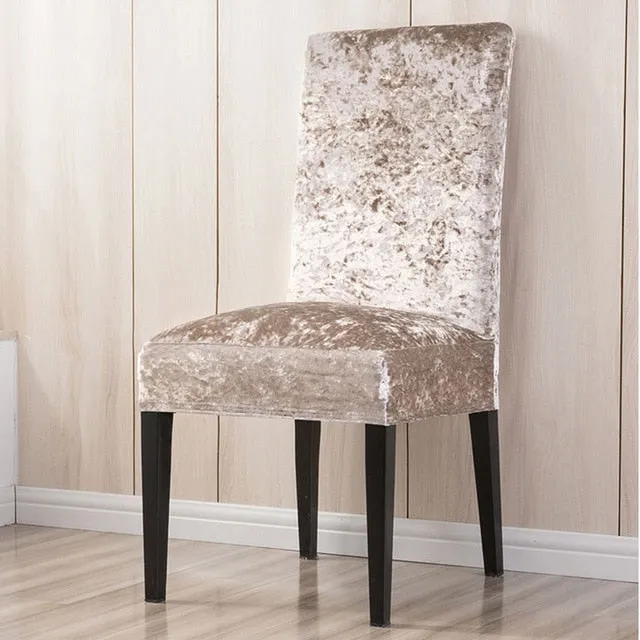 Super Soft And Delicate Velvet Chair Cover For Kitchen/Wedding Elastic Chair Covers Spandex Dining Room Office Chair Slipcover