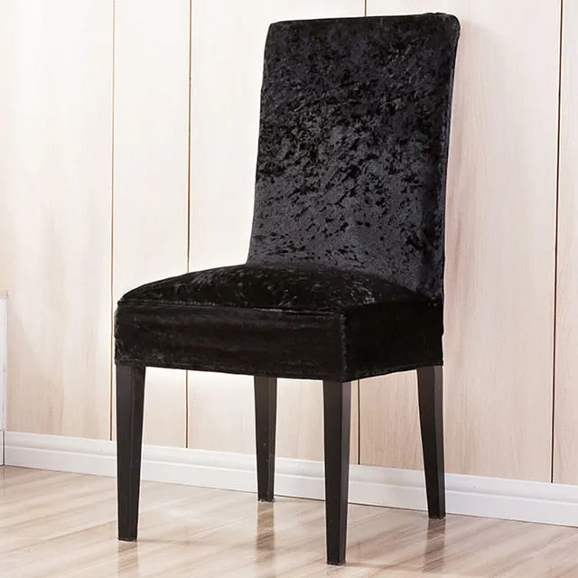 Super Soft And Delicate Velvet Chair Cover For Kitchen/Wedding Elastic Chair Covers Spandex Dining Room Office Chair Slipcover