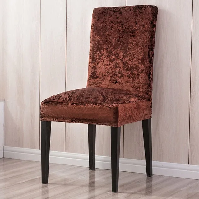 Super Soft And Delicate Velvet Chair Cover For Kitchen/Wedding Elastic Chair Covers Spandex Dining Room Office Chair Slipcover