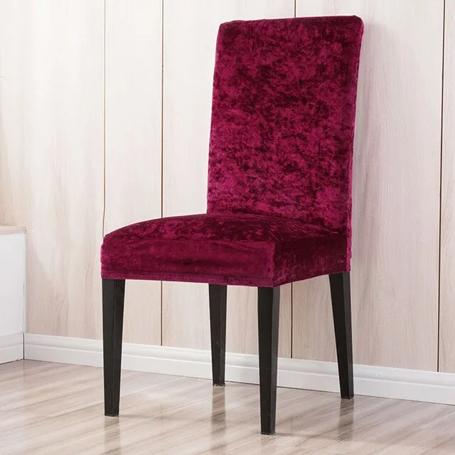 Super Soft And Delicate Velvet Chair Cover For Kitchen/Wedding Elastic Chair Covers Spandex Dining Room Office Chair Slipcover