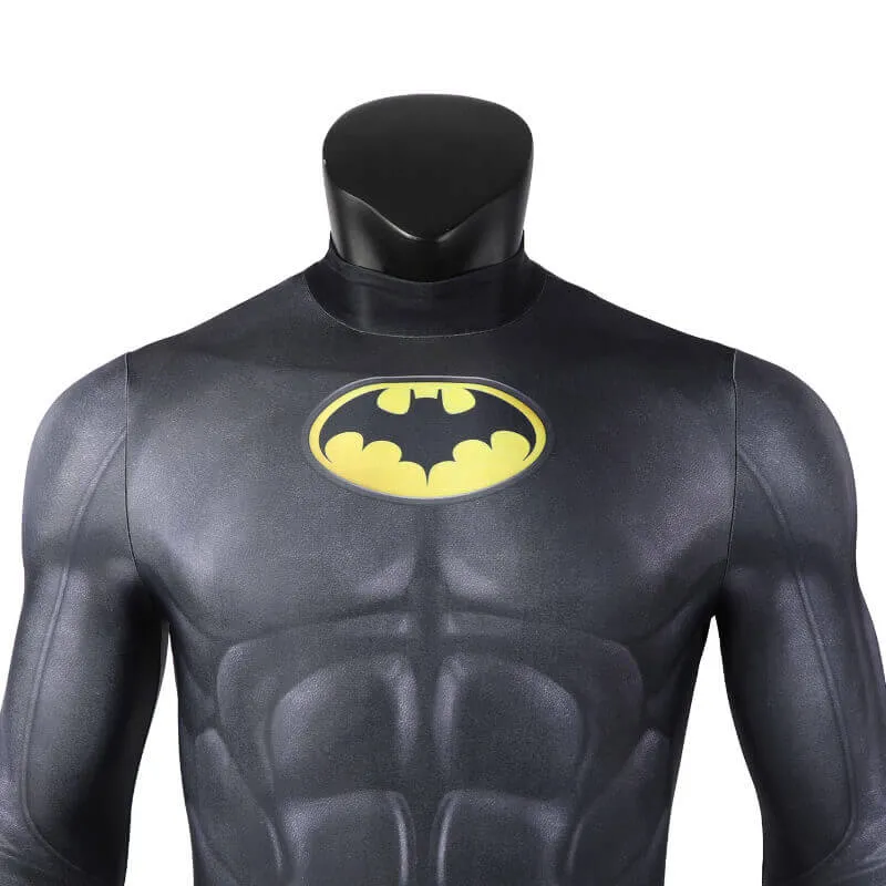 The Flash Batman Bruce Wayne Suit Halloween Cosplay Costume with Cloak
