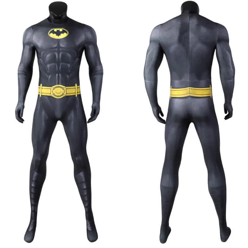 The Flash Batman Bruce Wayne Suit Halloween Cosplay Costume with Cloak