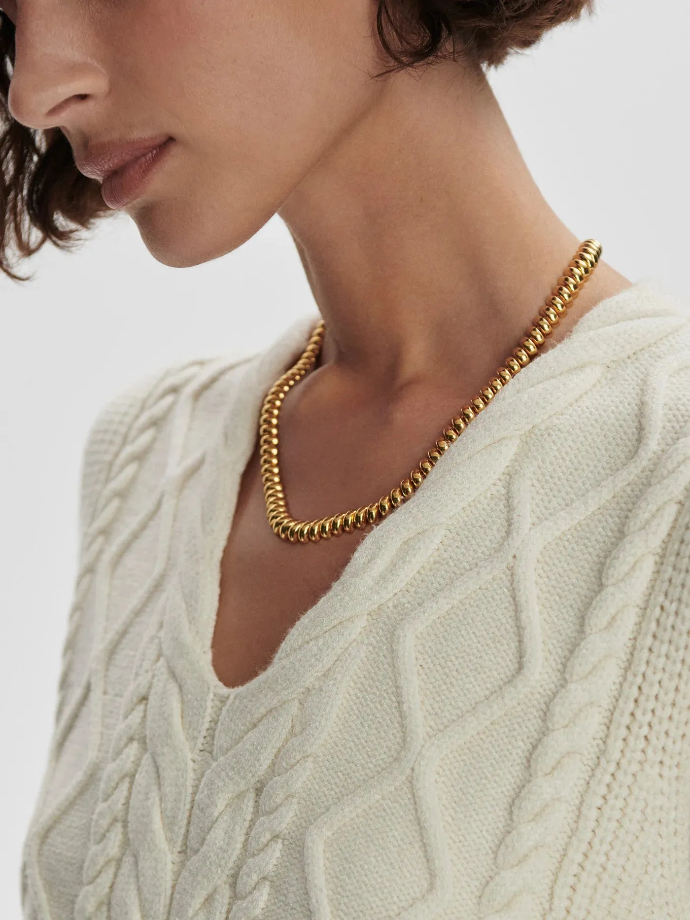 Varley Kay Cable Knit Vest, Snow White