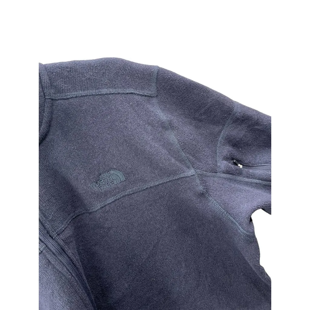 Vintage The North Face Men's 1/4 Zip Navy Thermal Fleece Jacket