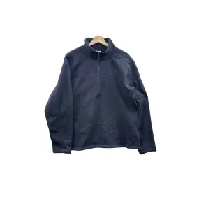 Vintage The North Face Men's 1/4 Zip Navy Thermal Fleece Jacket