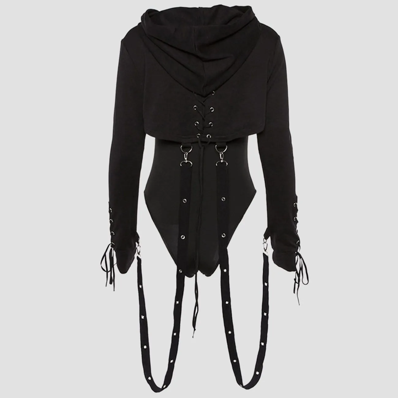 WLS Dark Buttonhole Straps Cropped Hoodie