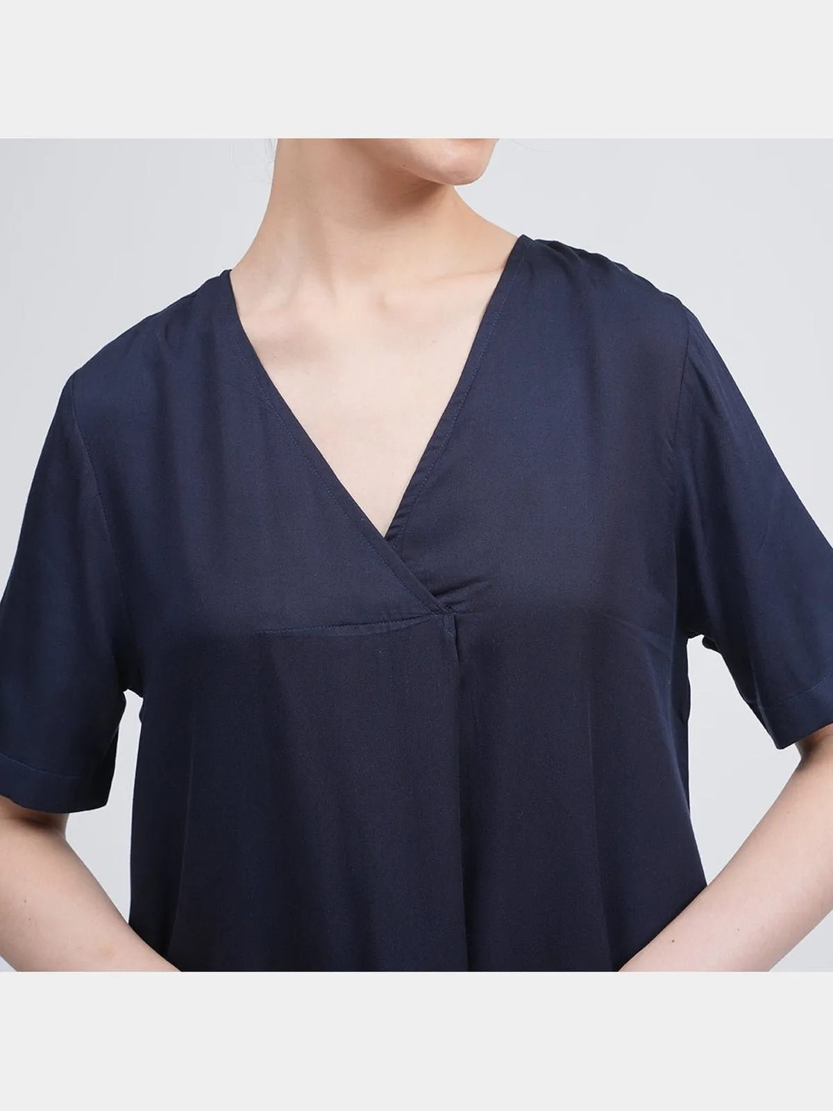 Women Modal Front Pleat Dress