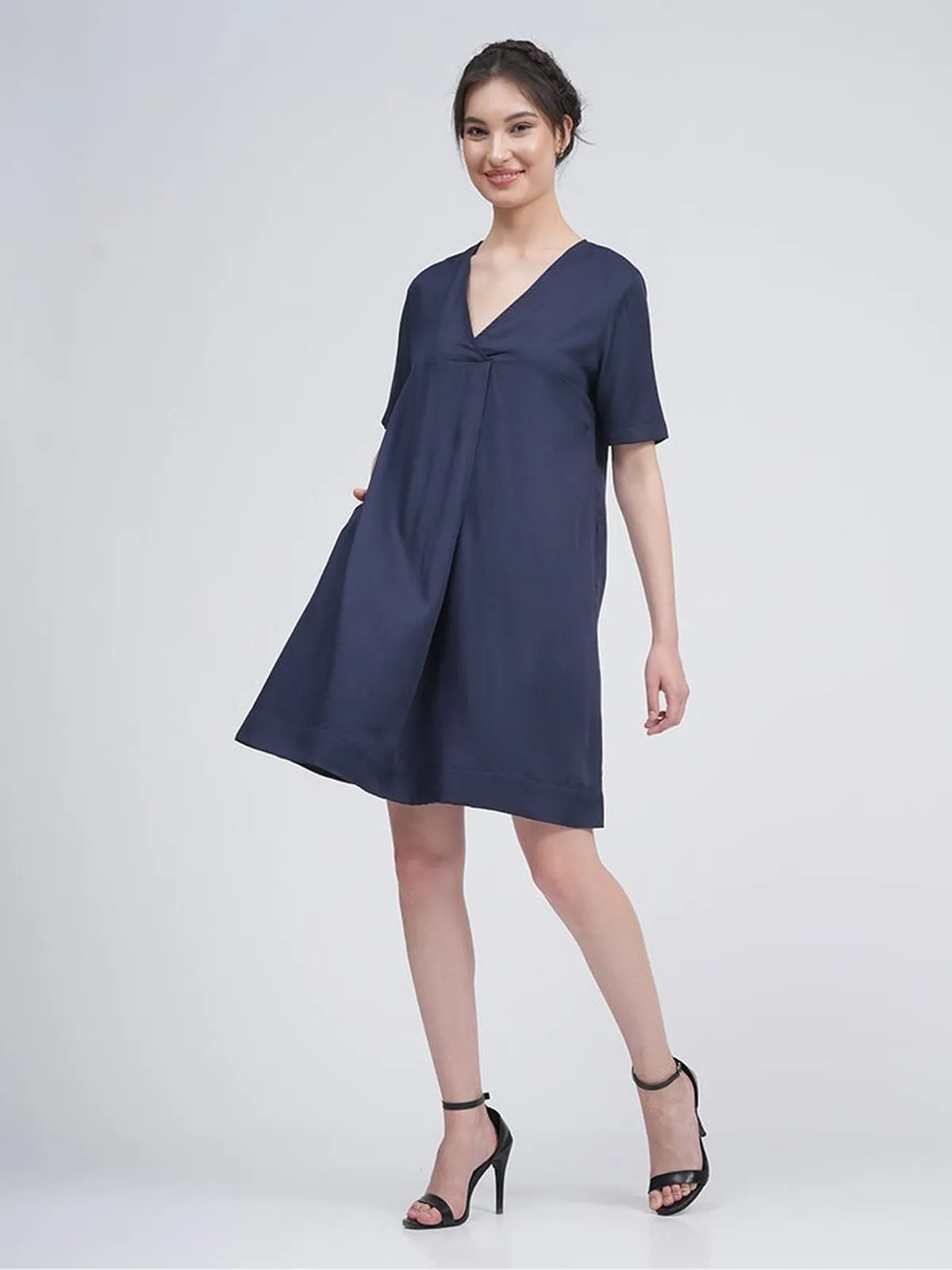 Women Modal Front Pleat Dress