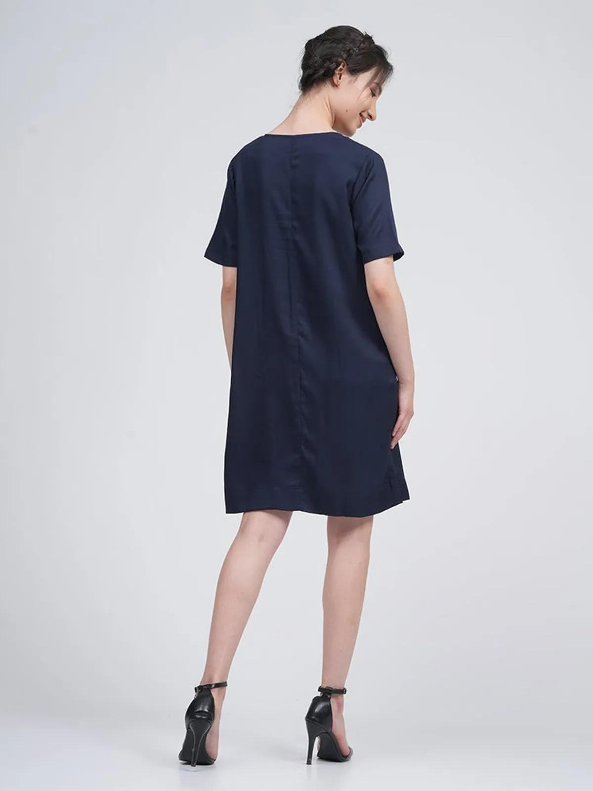 Women Modal Front Pleat Dress