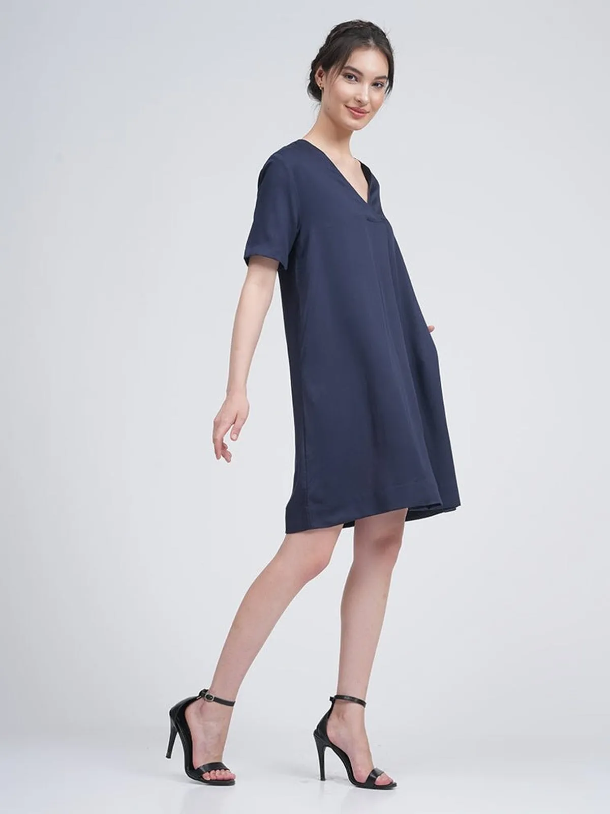 Women Modal Front Pleat Dress
