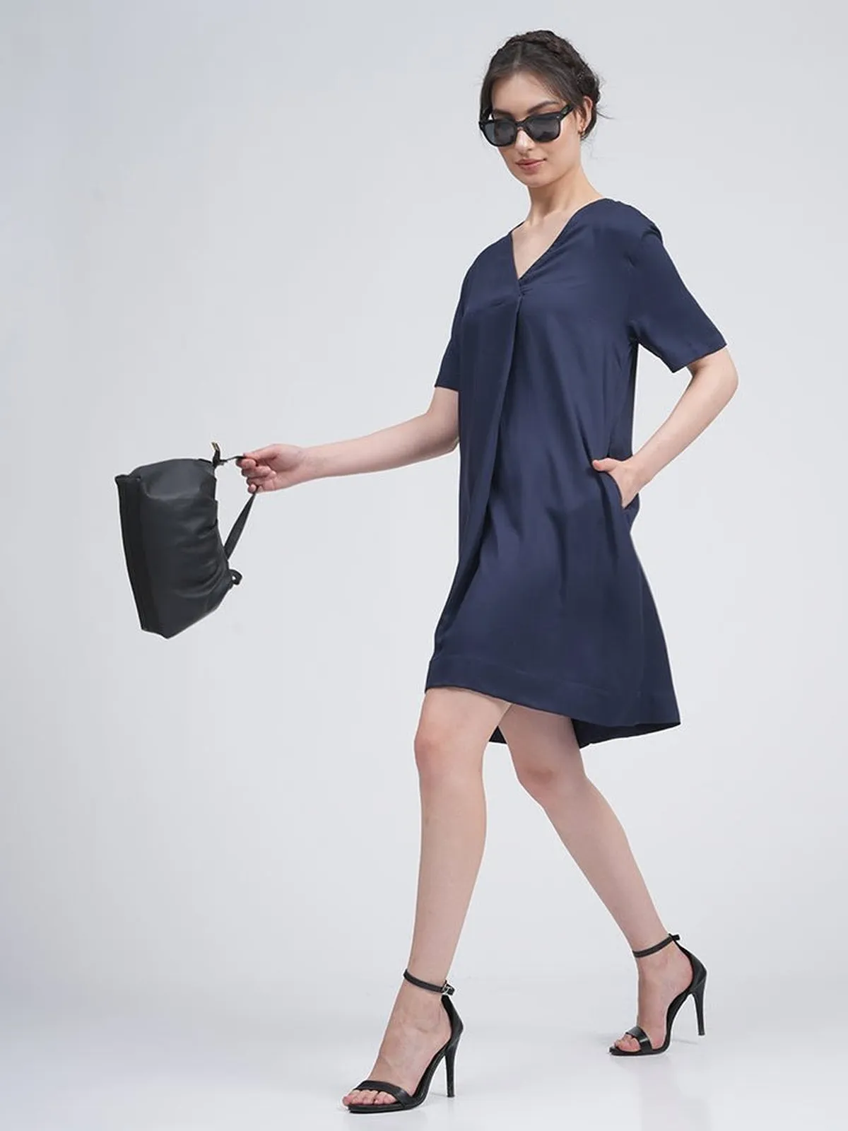 Women Modal Front Pleat Dress