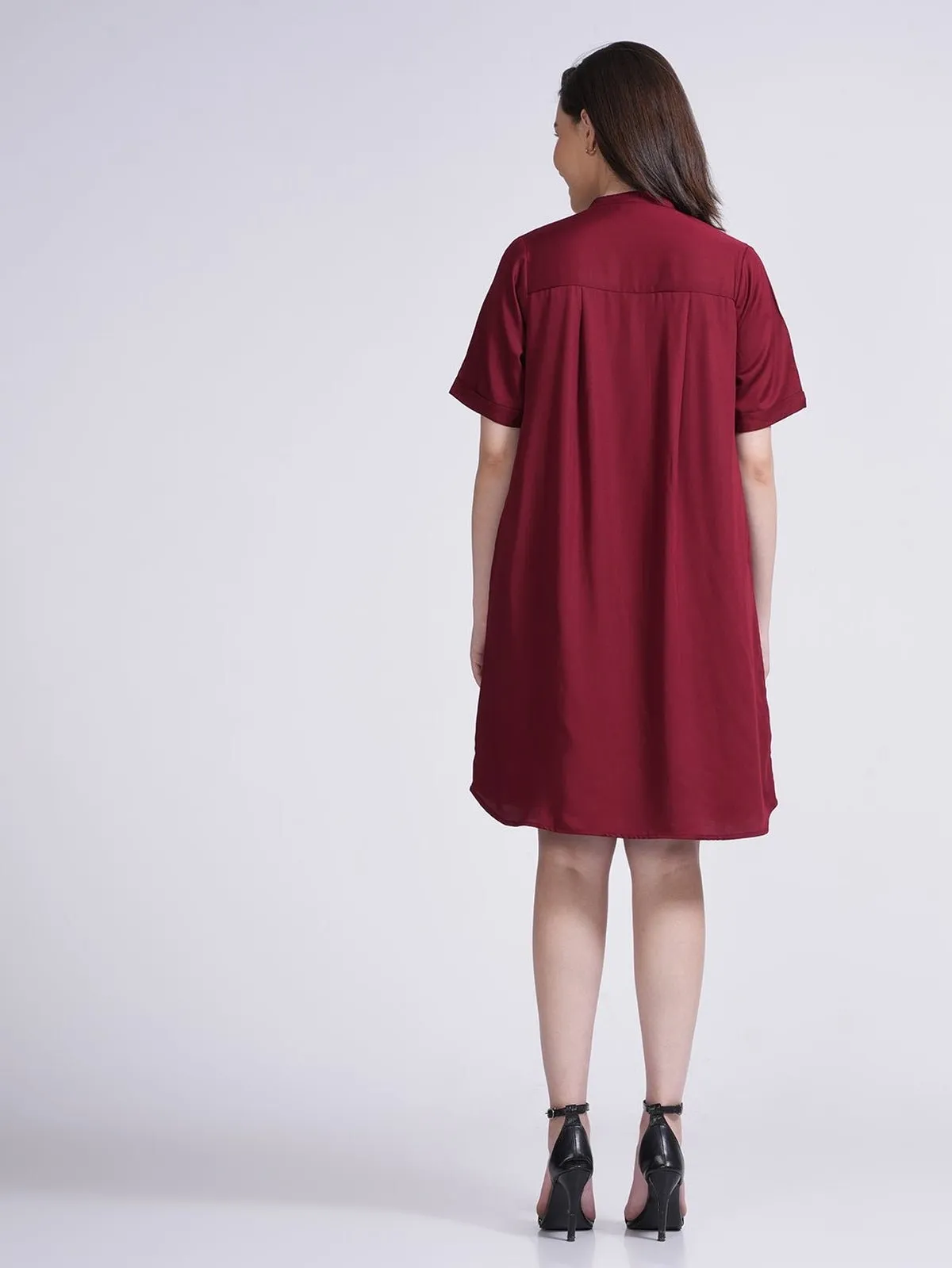 Women Modal Mandarin Collar Dress